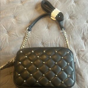 Elegant Black Quilted Handbag